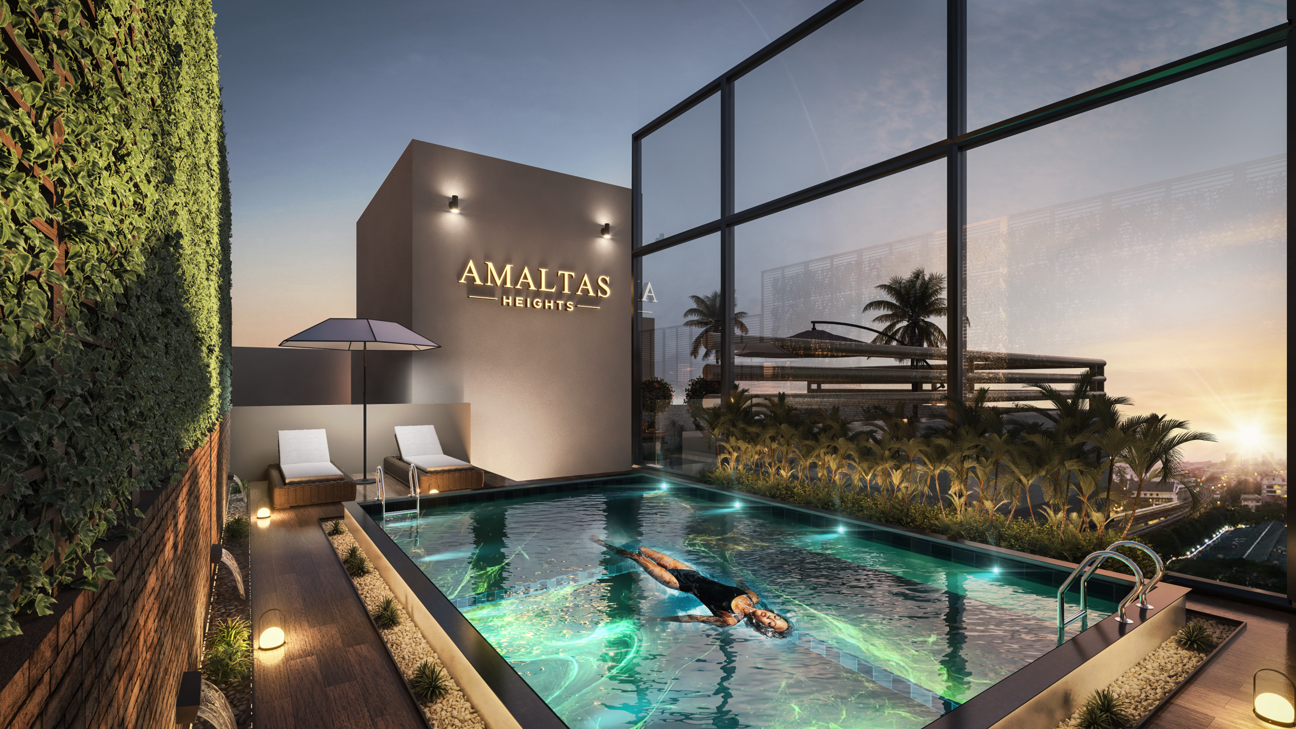 Private rooftop pool