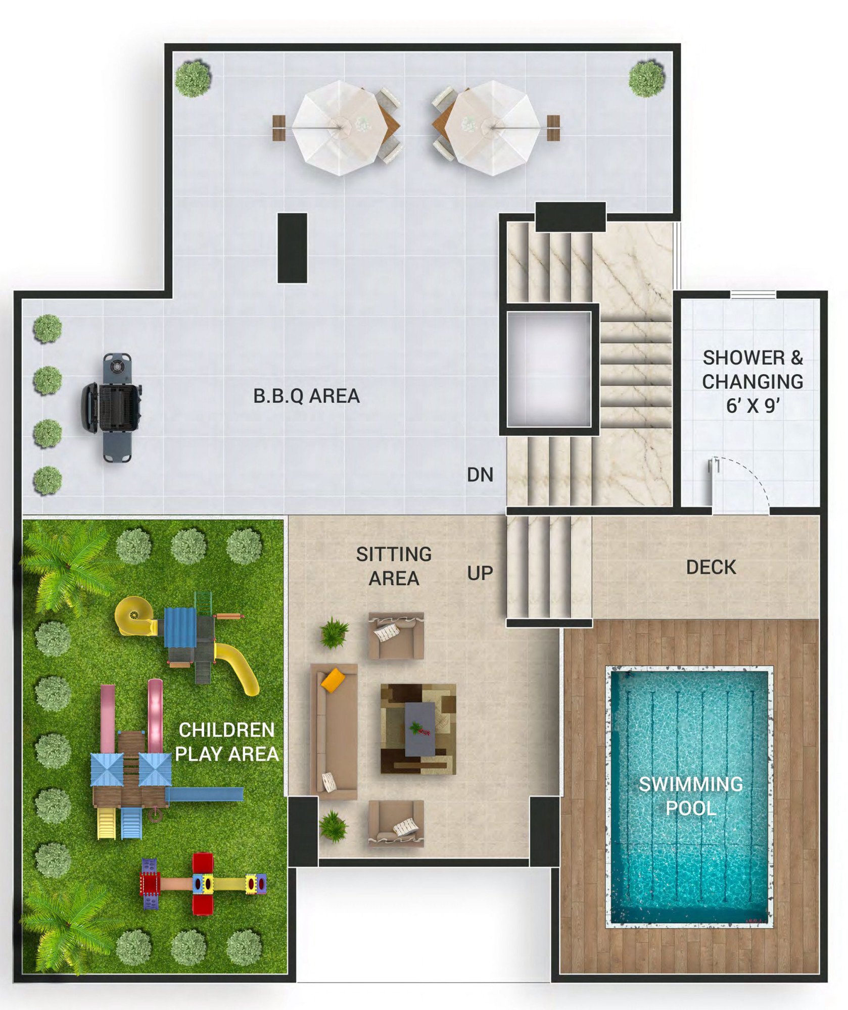 3-bed duplex roof level