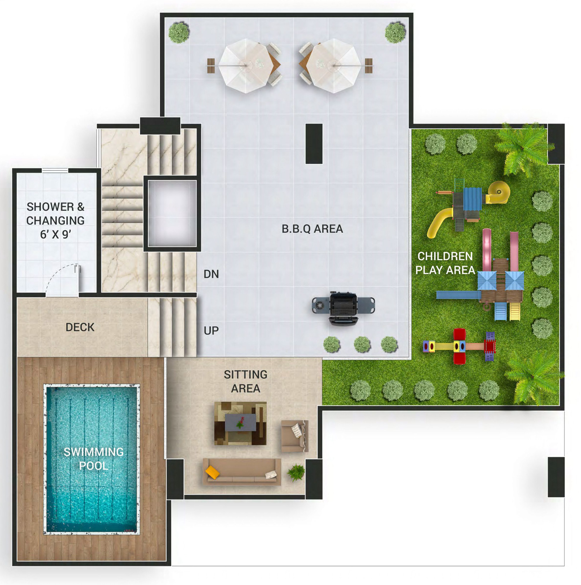 4-bed duplex roof level