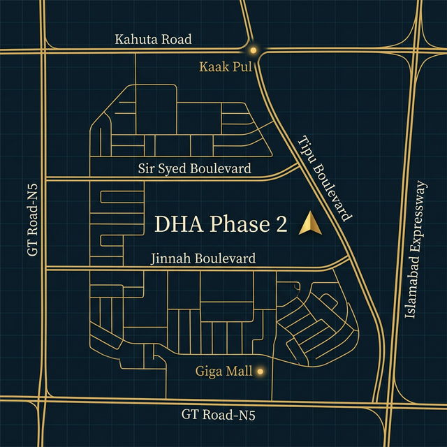 DHA Phase 2 Islamabad Location Map